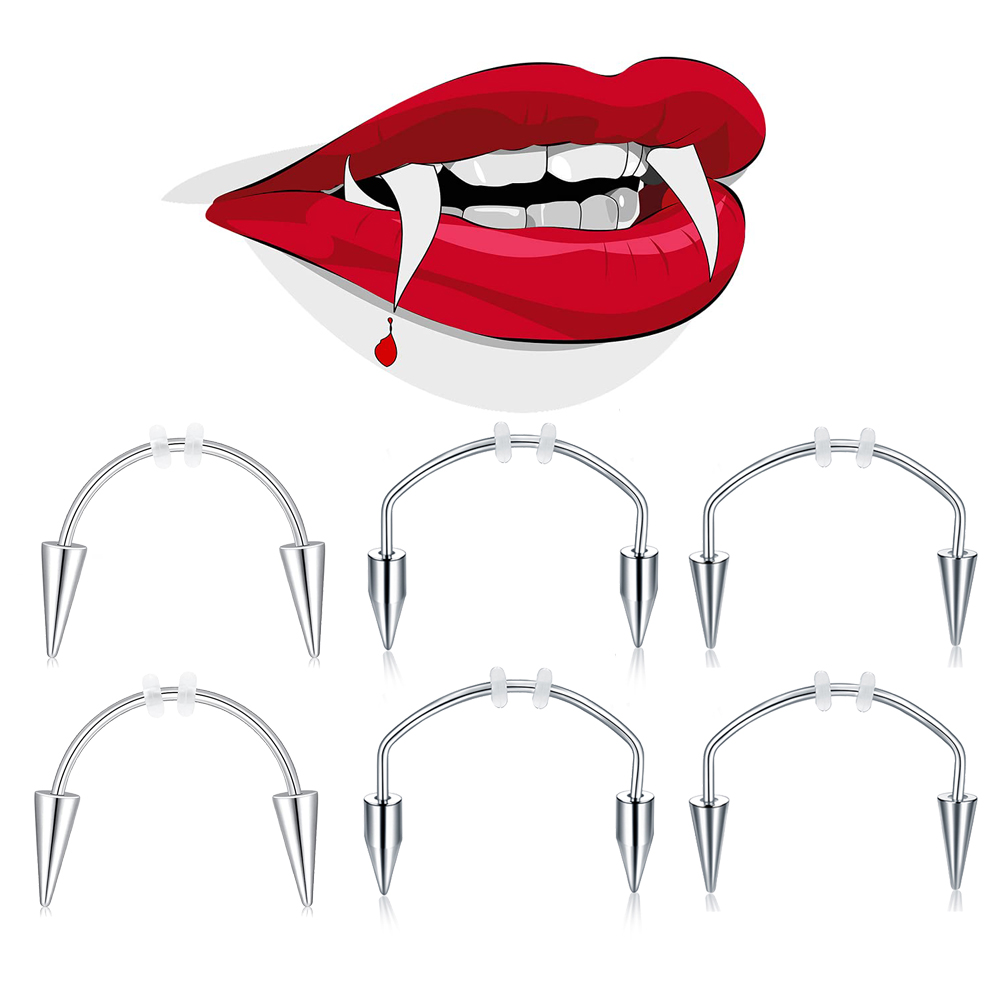 Nail Art Vampire - WKOUD 2 szt. Piercing tygrysie zęby