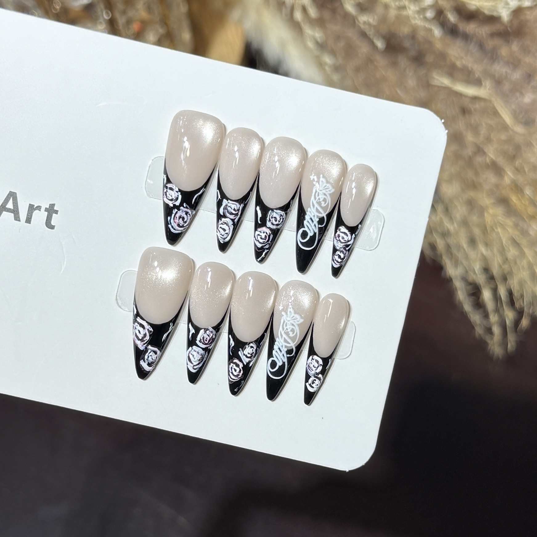 Nail Art Full Cat Eye - 10 szt. ręcznie robionych paznokci z