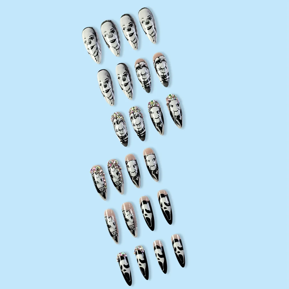 24Pcs Błyszczące Długie Migdał – Nail Art Vampire recenzja i cena