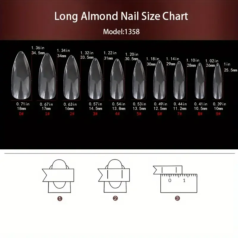 24Pcs Błyszczące Długie Migdał – Nail Art Vampire recenzja i cena
