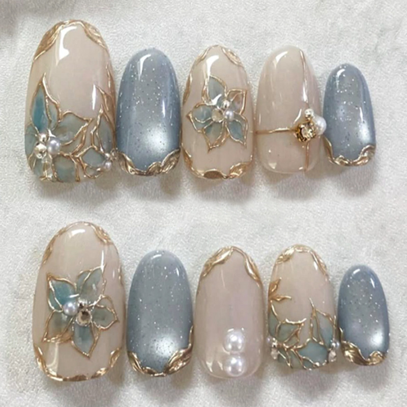 24 szt. Niebieskie paznokcie z – Nail Art Full Cat Eye recenzja i cena