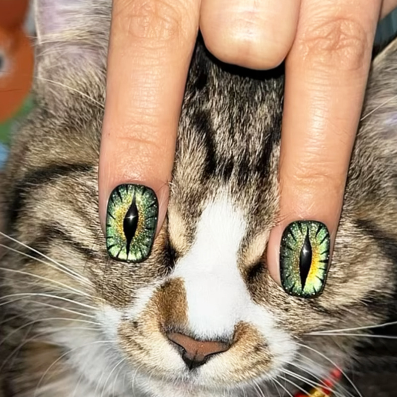 Krótkie sztuczne paznokcie dla – Nail Art Full Cat Eye recenzja i cena