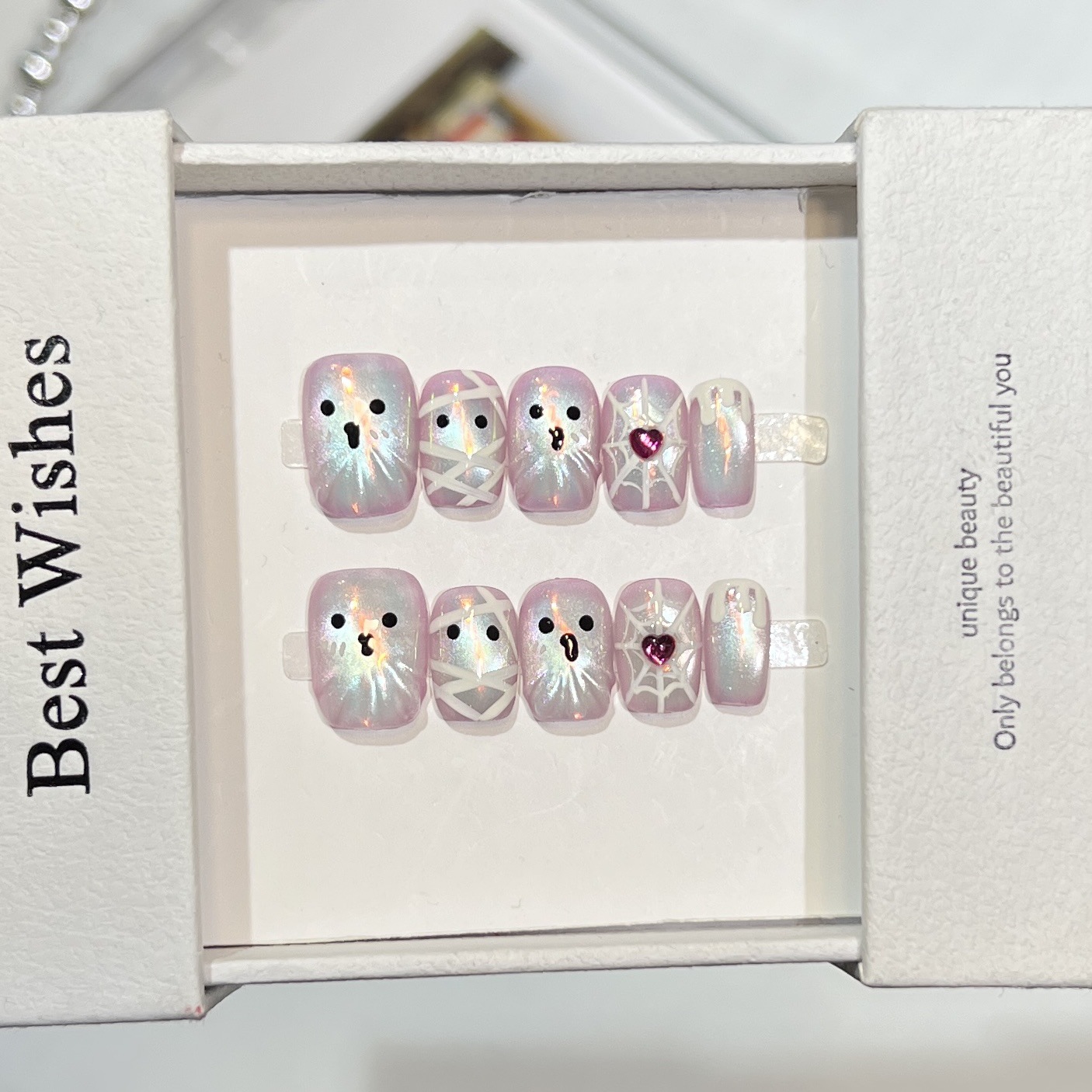 10 szt. Ręcznie Robione Krótki – Nail Art Full Cat Eye recenzja i cena