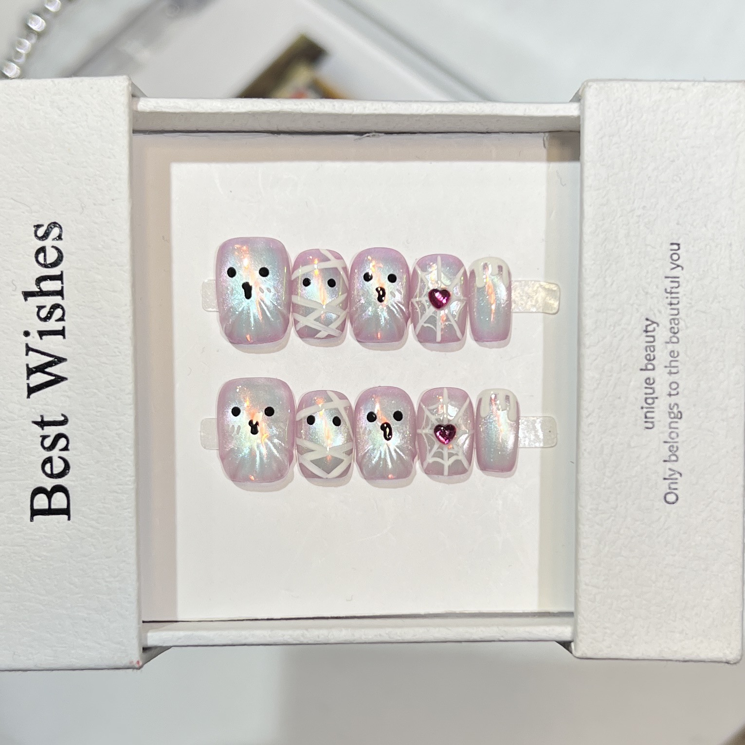 10 szt. Ręcznie Robione Krótki – Nail Art Full Cat Eye recenzja i cena