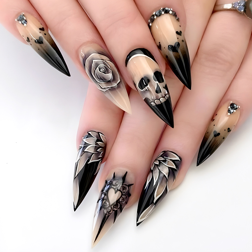 24 szt. Czarna gradientowa cza – Nail Art Vampire recenzja i cena
